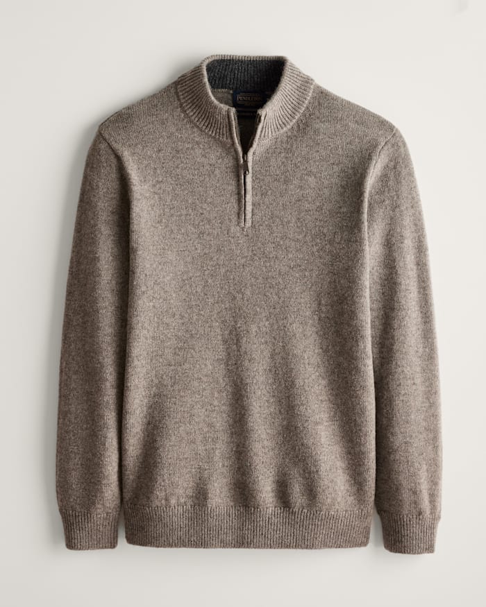 MEN'S SHETLAND COLLECTION HALF-ZIP SWEATER